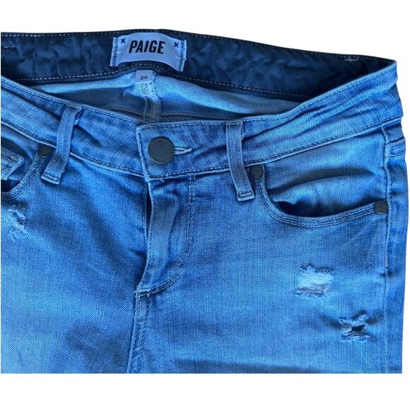 PAIGE Women's size 26 Skyline Ankle Peg Skinny Stretch light wash Denim Jeans - Picture 10 of 14